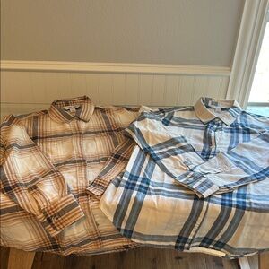 Old Navy-2 Women's Flannel Shirts Size Large